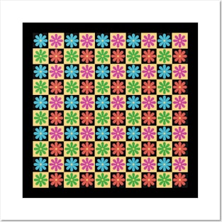 Daisy Checkered Pattern Posters and Art